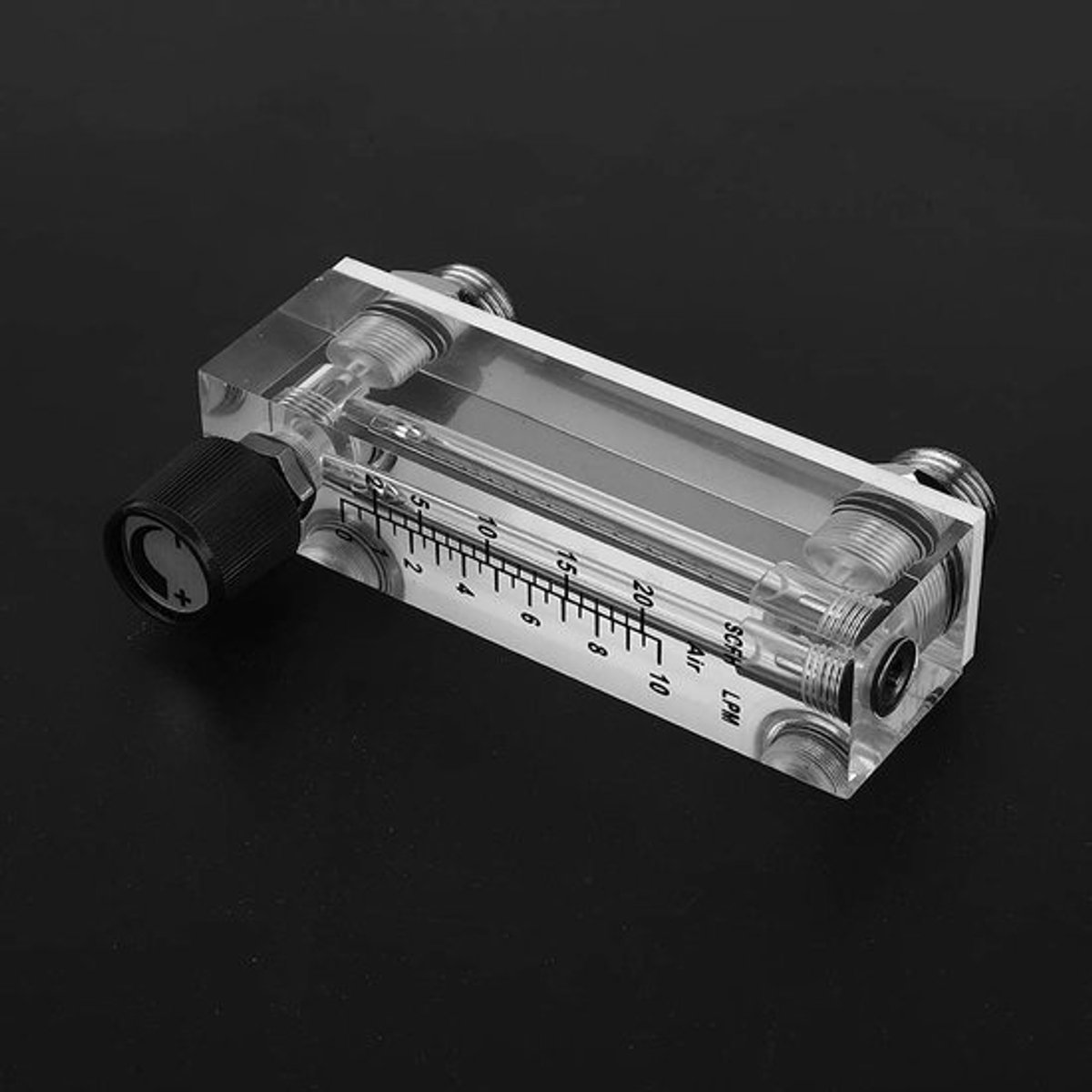 Debietmeter Gas - Paneelrotor - Acryl Behuizing - 1~10LPM Meetbereik - Verchroomd Messing Draad - Roestvrij Stalen Vlotter - Flowmeter