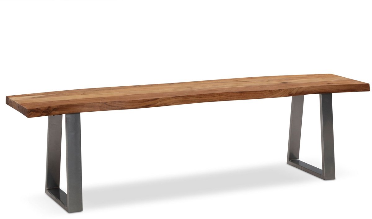 Eetkamerbank acaciahout chroom 120 cm