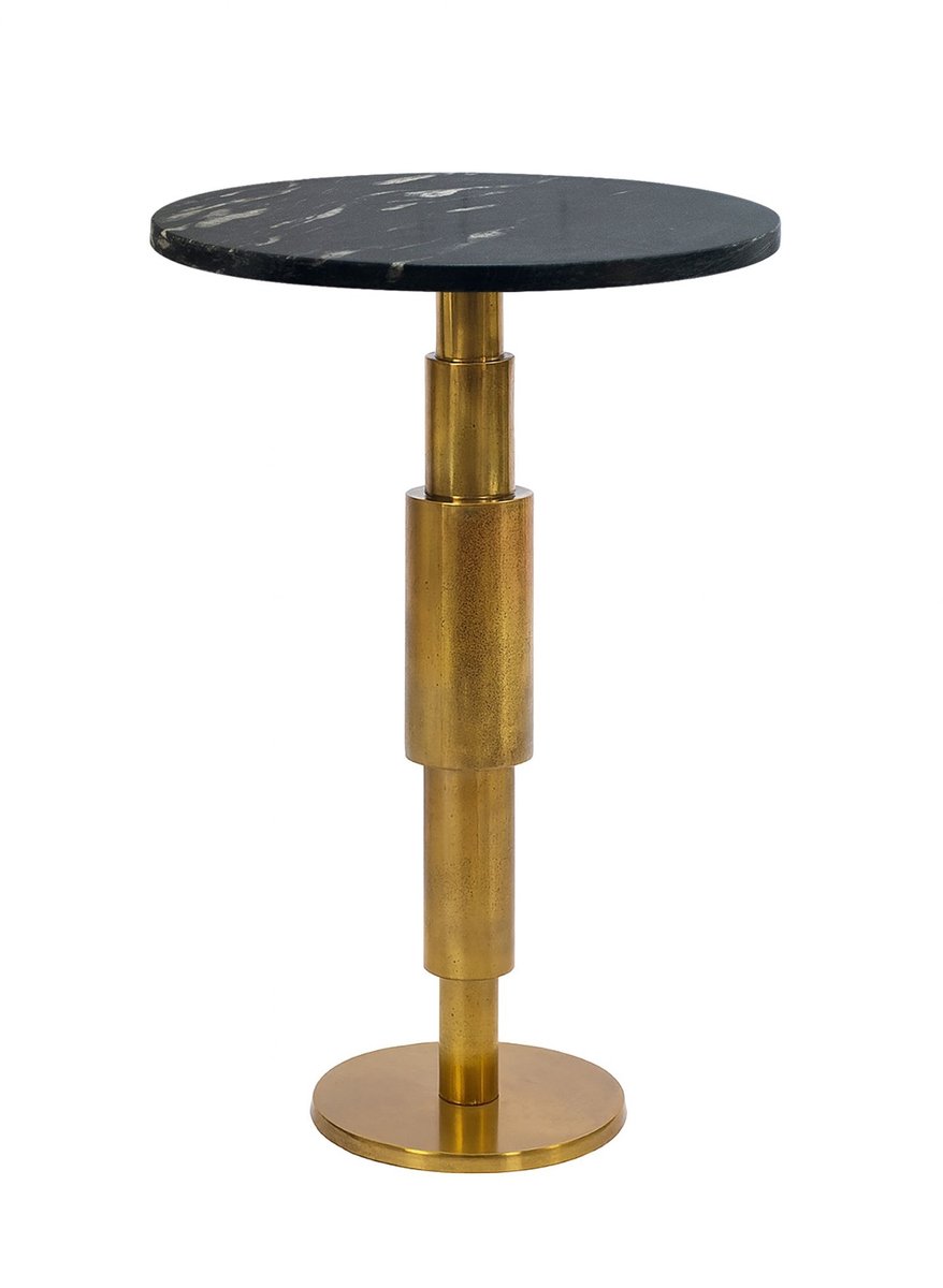 Bijzettafel zwart marmeren blad 37 cm