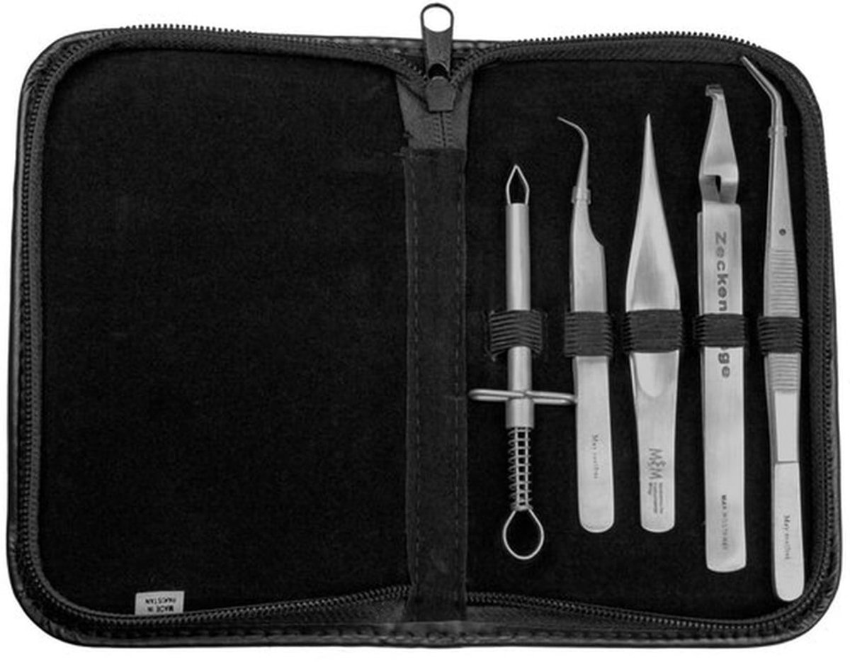 Splinterpincet Set 5 Stuks - Pincet Epileer - Pincet Keuken - Pincet Hobby - Inclusief Koffer - Eerste Hulp