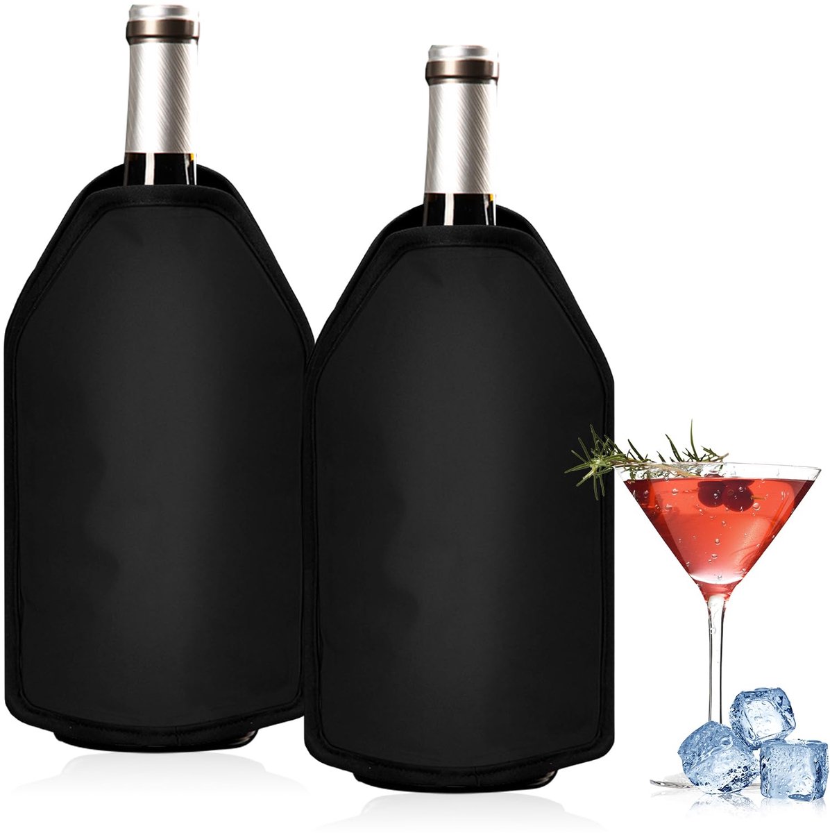 SnelShoppen - Set van 2 Wijnkoelers, Wijnflessenkoelers, Champagnekoelers, Koelmanchetten voor Feest, Camping, Tuin, Keuken, Stijlvol en Praktisch