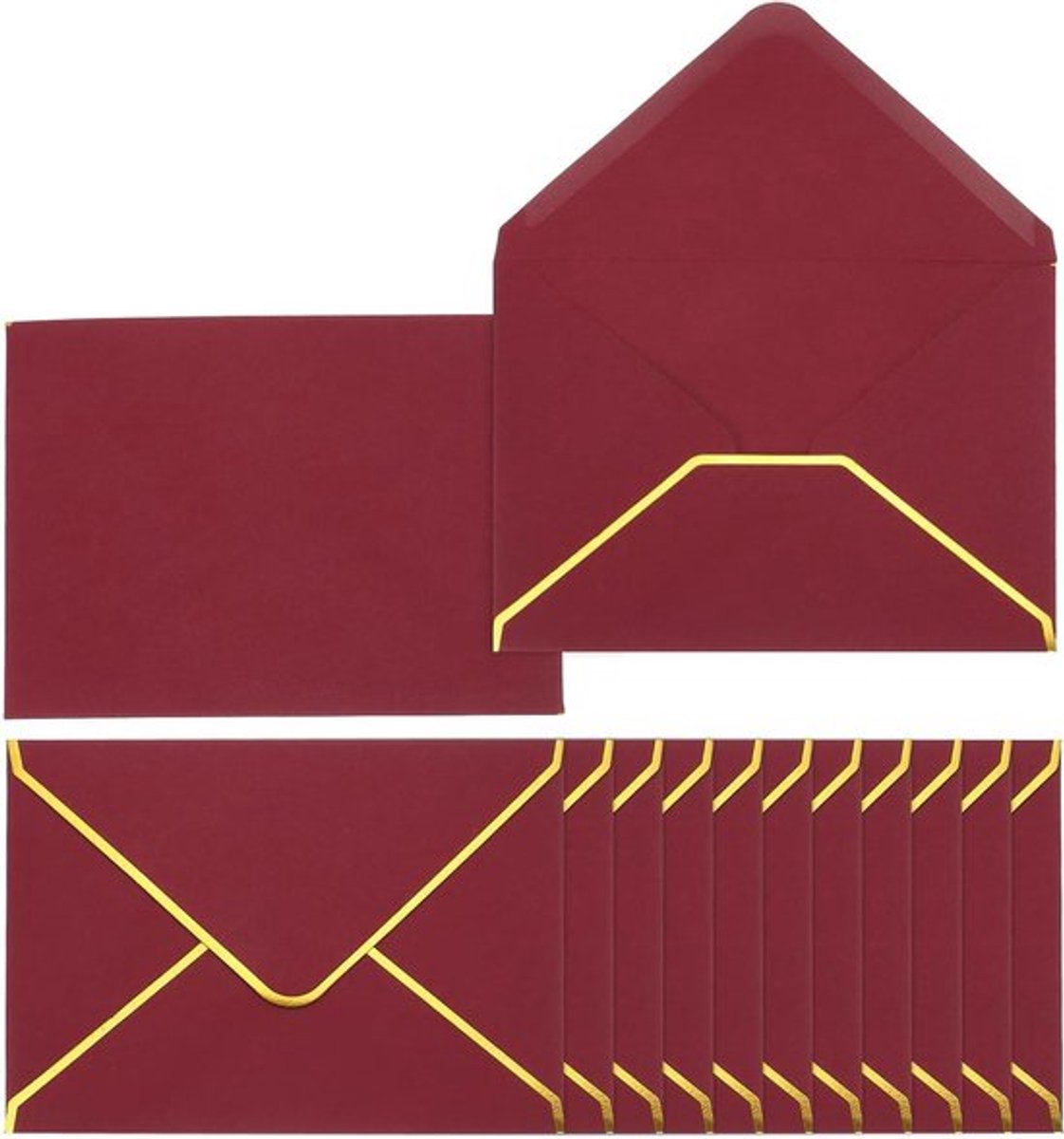 Enveloppenset voor kaarten - Valentijn - Huwelijk - Uitnodigingen - Bordeauxrood