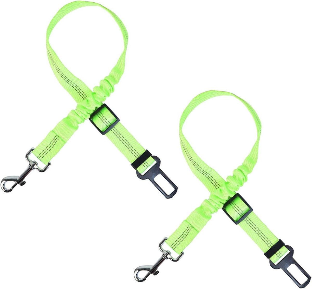 Honden Autogordel Set - Veiligheidsgordel Hond - Veilig Reizen - Elastische Buffer - 200 g - Groen