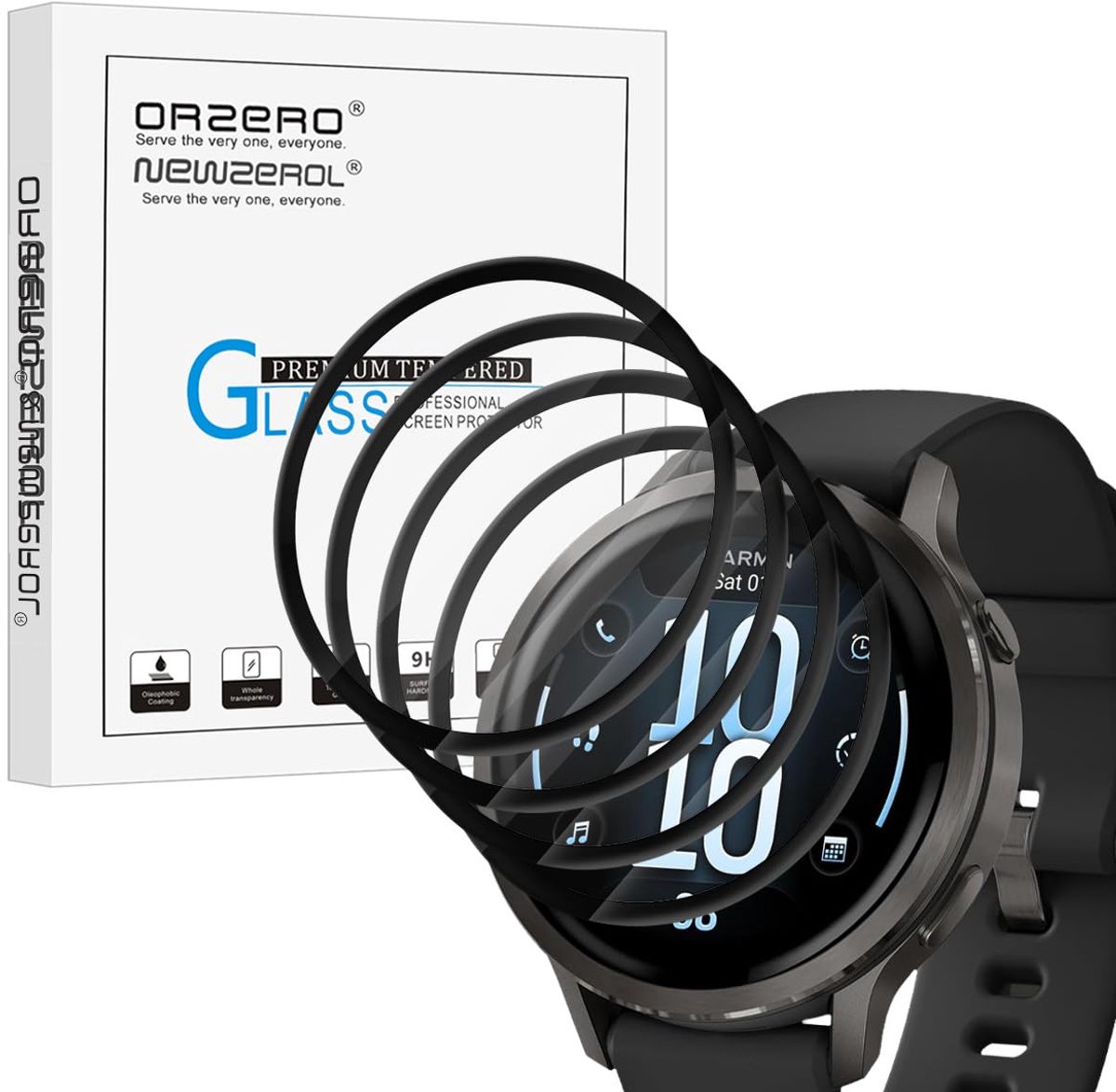 Dailygoods - Displaybeschermfolies voor Garmin Venu 41mm - 4 Stuks
