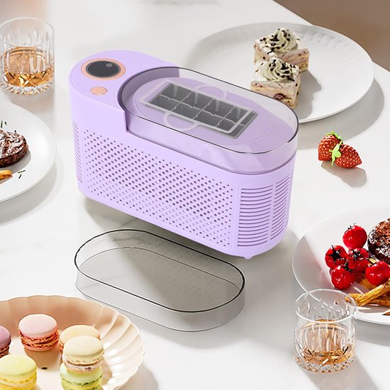 Draagbare ijsblokjesmachine voor op het aanrecht - 8 ijsblokjes in 10 minuten - Compacte mini-ijsmachine met mandje voor thuis, kantoor, camping, reizen en auto (EU-stekker) — afbeelding 5
