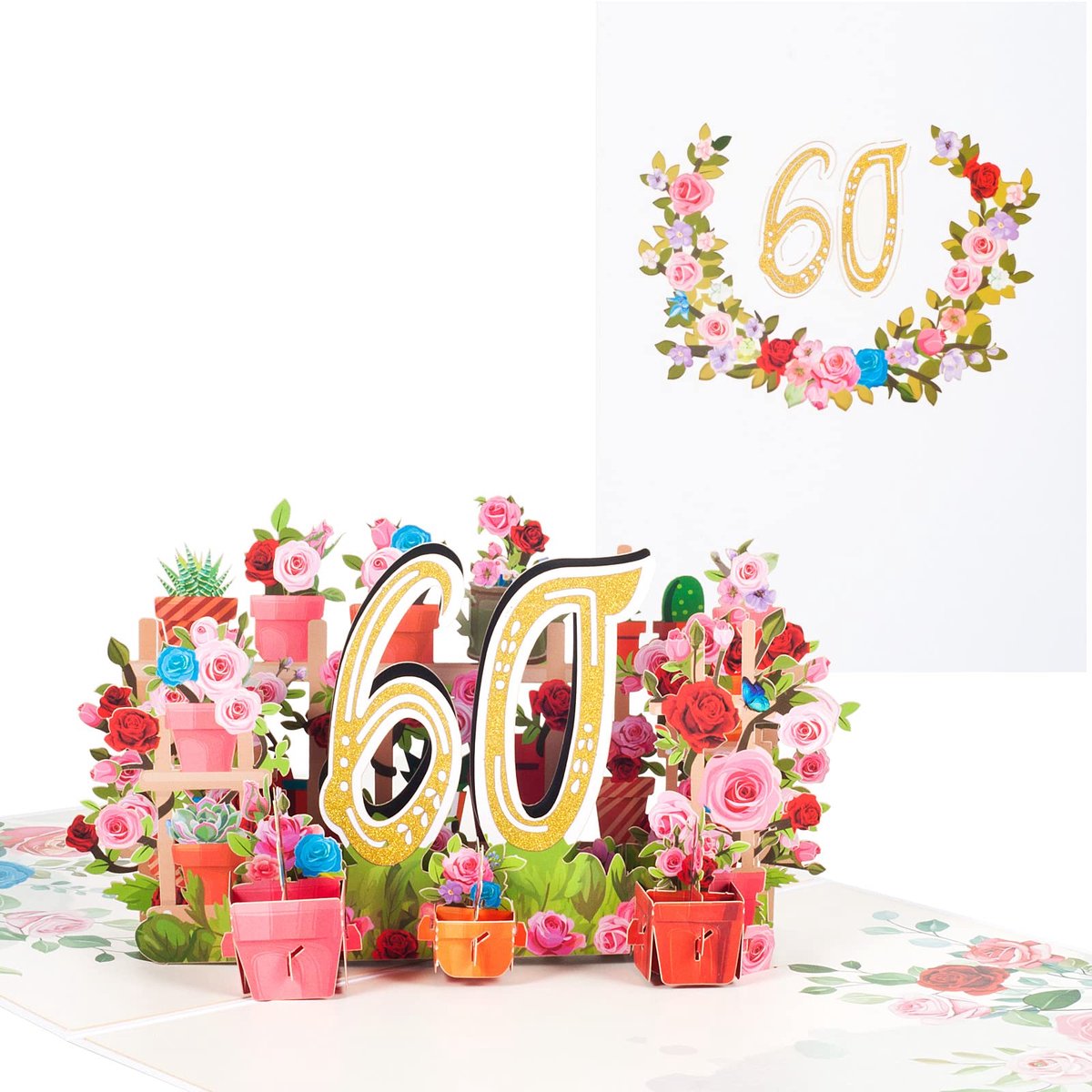 Dailygoods - 3D Verjaardagskaart voor de 60e Verjaardag - Unieke Pop-up Wenskaart