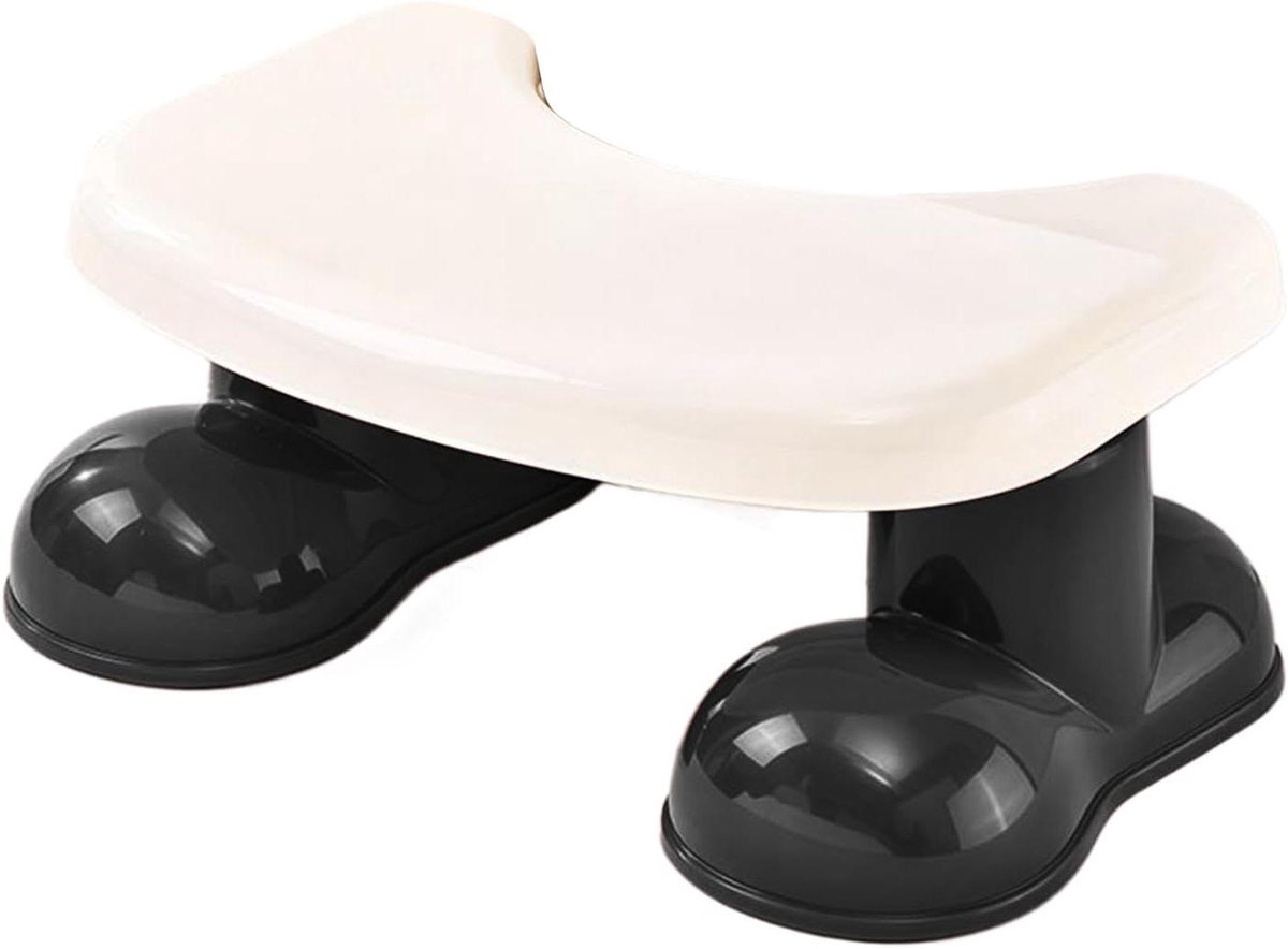 Poepkruk Volwassenen - Ontlastingskruk Opstapbank - Verbeteren Zithouding - Stapelbaar Antislip - 15.5D x 26.5W x 15.5H cm - Zwart