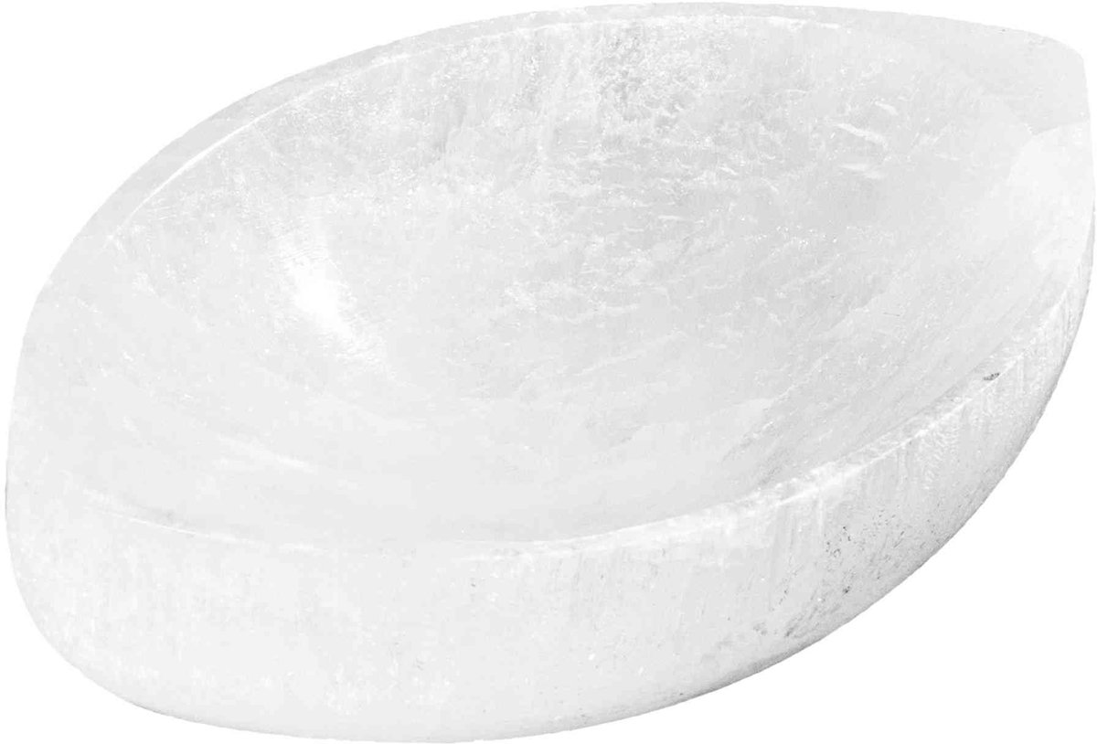 Dailygoods - Selenit Bladschaal - Natuurlijke Stenen Schaal voor Sieraden en Meditatie