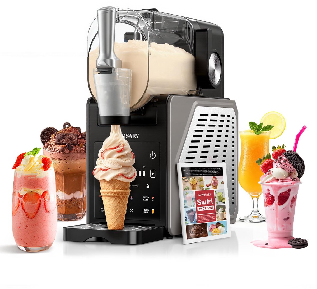 SnelShoppen - Slush-machine 2,5 liter - IJs- en frappé machine met LED-display, 6 programma's, automatische reiniging, perfect voor feestjes, thuisgeb