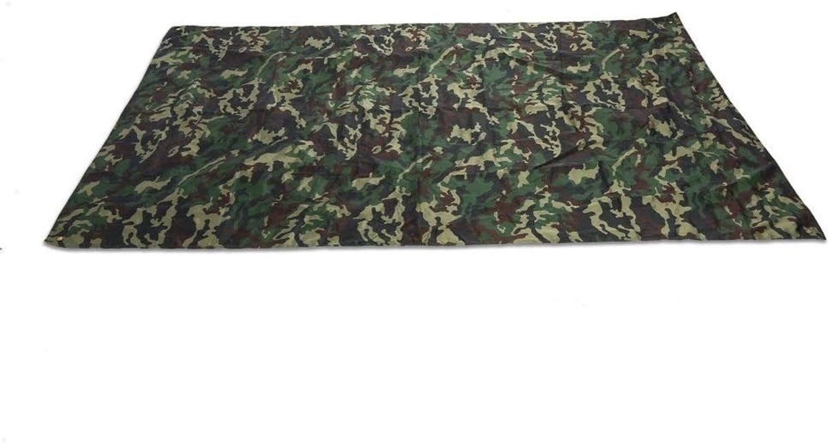 Dailygoods - Waterdichte Camping Tarp - Lichtgewicht Draagbare Shelter - Camouflage - Multifunctioneel - Ideaal voor Outdoor Activiteiten - 2 x 1,5 M