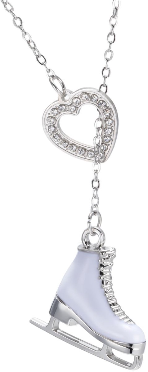 Dailygoods- Schaatsketting Hoogwaardig Roestvrij Staal - Hart Hanger - Inspirerende Sieraden - Voor Mannen/Vrouwen - Modieus Ontwerp - Perfect Cadeau - Halsketting