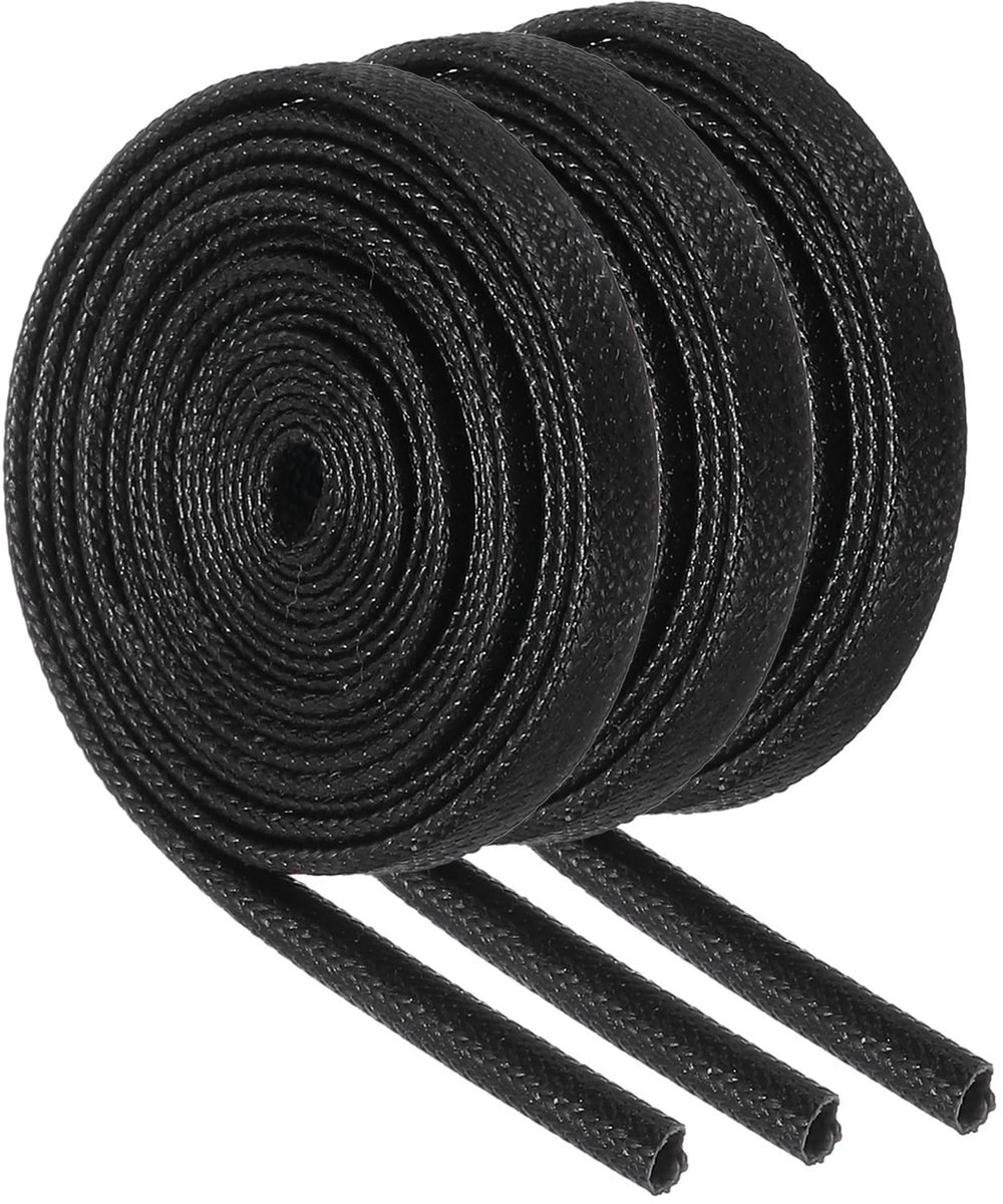 Dailygoods - 3-Pack Vuurvaste Kabelsokken - Braided Fiberglass Sheath voor Hoge Temperatuur