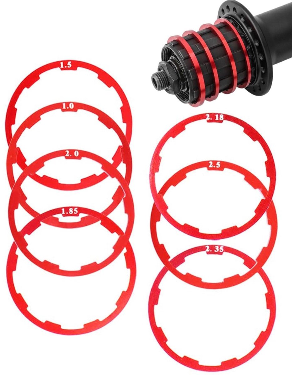 Dailygoods- Binnenlagers 7 Stuks - Spacer/Sluitring - Vliegwiel/Cassette - Trap-asafdichting - Lichtgewicht/Aluminium - Duurzaam/Corrosiebestendig - Fietsaccessoire