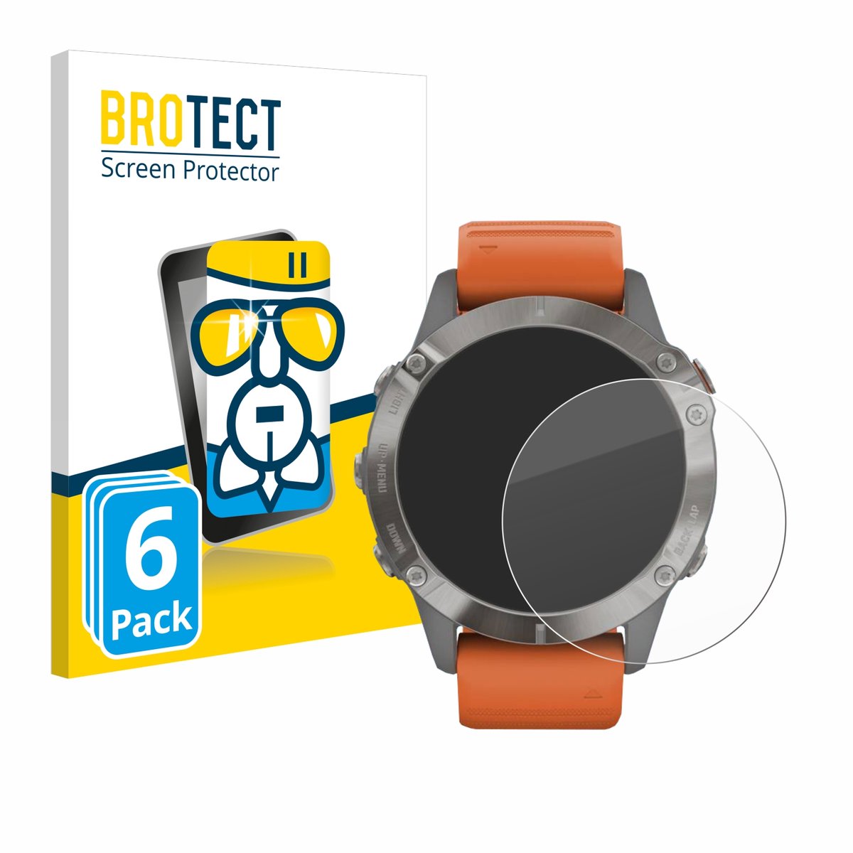 Screenprotector 6 Stuks voor Garmin Fenix 6 Pro Solar Beschermglas transparant