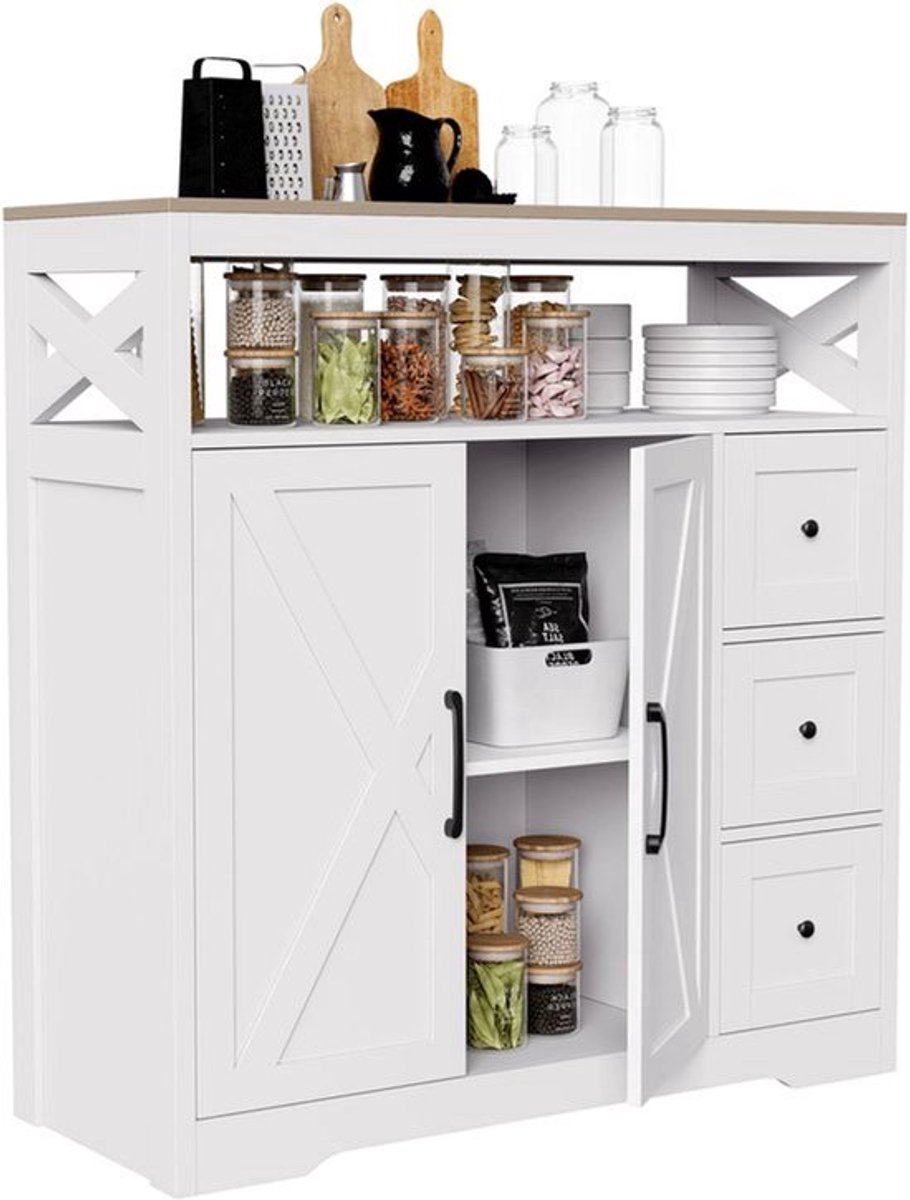 Keukenkast – Dressoir – Buffetkast – Opbergkast – Highboard – Vrijstaand – Robuust MDF Met
