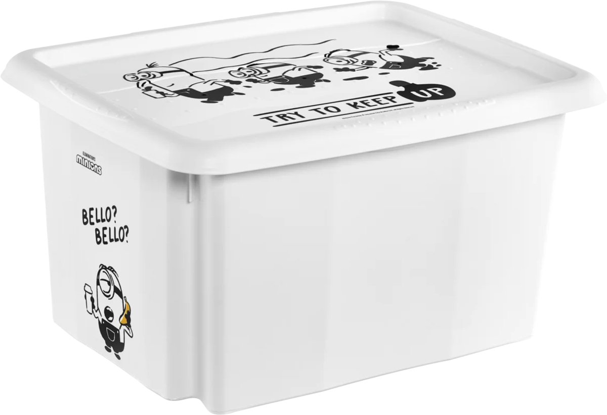 keeeper opbergbox Karolina Minions Bello, 15 liter, wit, 38x29,5x20,5 cm