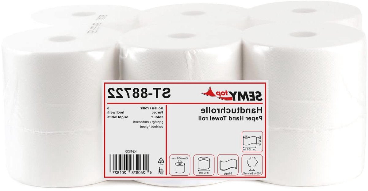 Handdoekrollen - Keukenpapier Rol - Hygiënisch Werken - Scheurvast absorberend - 21 cm breed - Wit