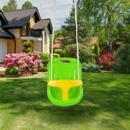 Babyschommel 3-in-1 - Kinderschommel Peuterstoel - Buiten Spelen - Afneembare T-stang - 42 x 35 x 36.5 cm - Groen — afbeelding 3