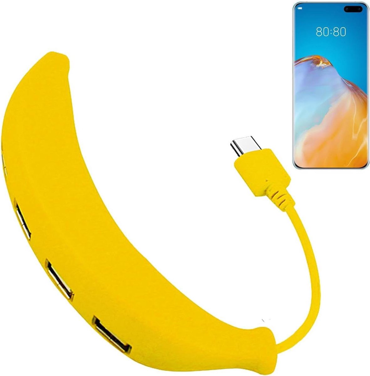USB Extender Hub - USB Splitter Poorten Hub - Connectiviteit Uitbreiden - 4 Apparaten Tegelijk - 480 Mbps - Geel Zwart