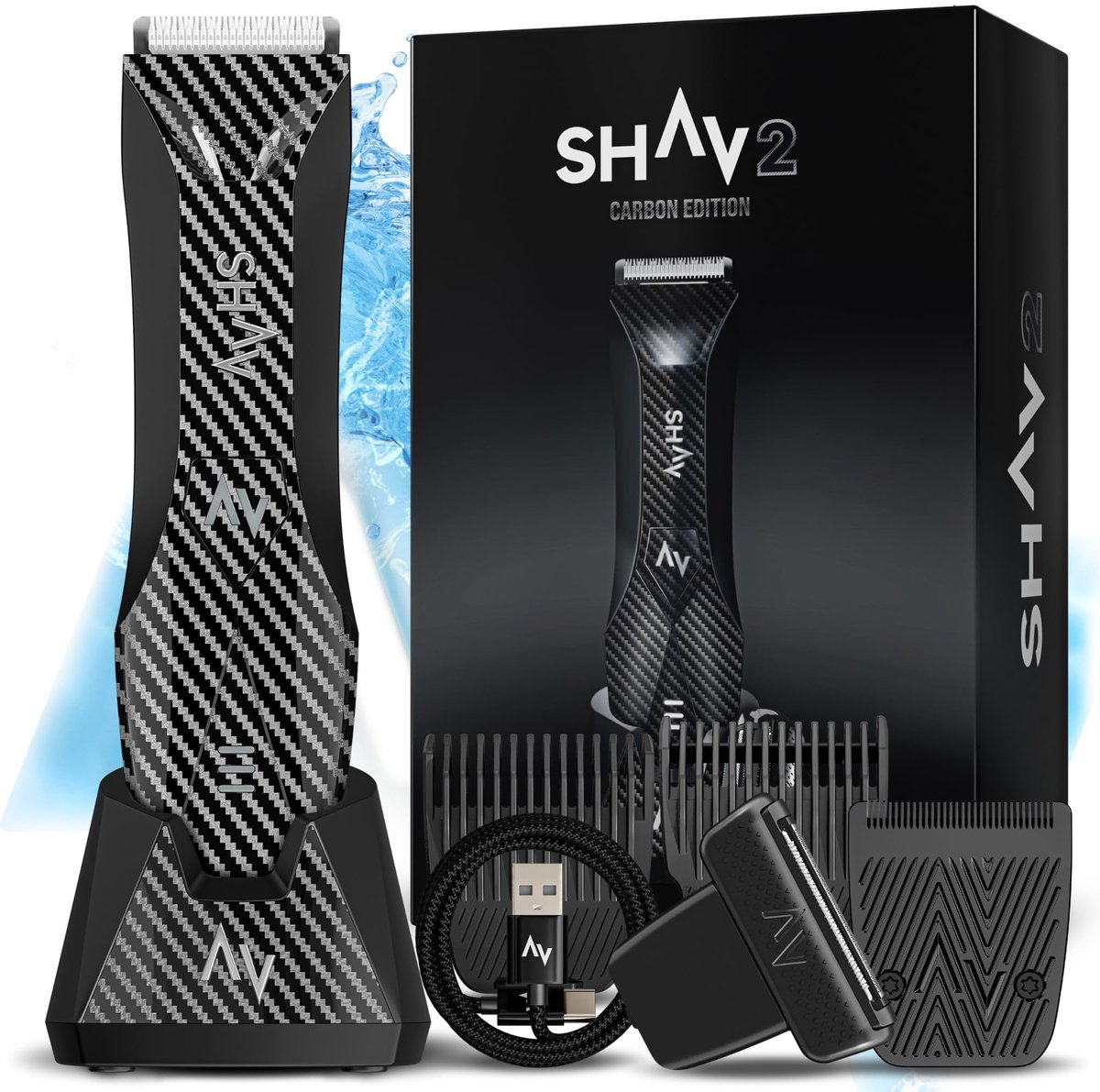 SnelShoppen - Intieme Scheerapparaat Man, 2-in-1 Bodygroomer voor Heren, Waterdicht, Geschikt voor Droog en Nat Gebruik, LED Indicator, Huidvriendelij