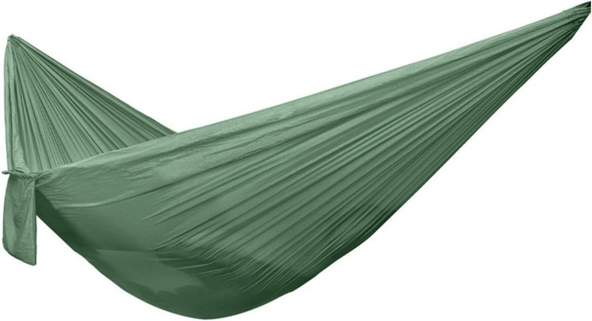 Hangmat Outdoor - Kampeerhangmat Schommelbed - Ontspannen Buiten - Duurzaam Katoen - 245 x 90 cm - Groen