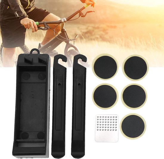 Fietsband Reparatiekit - Lekke Band Set - Banden Repareren - Lijmloze Pleisters - 11x3.3 Cm - Zwart — afbeelding 3