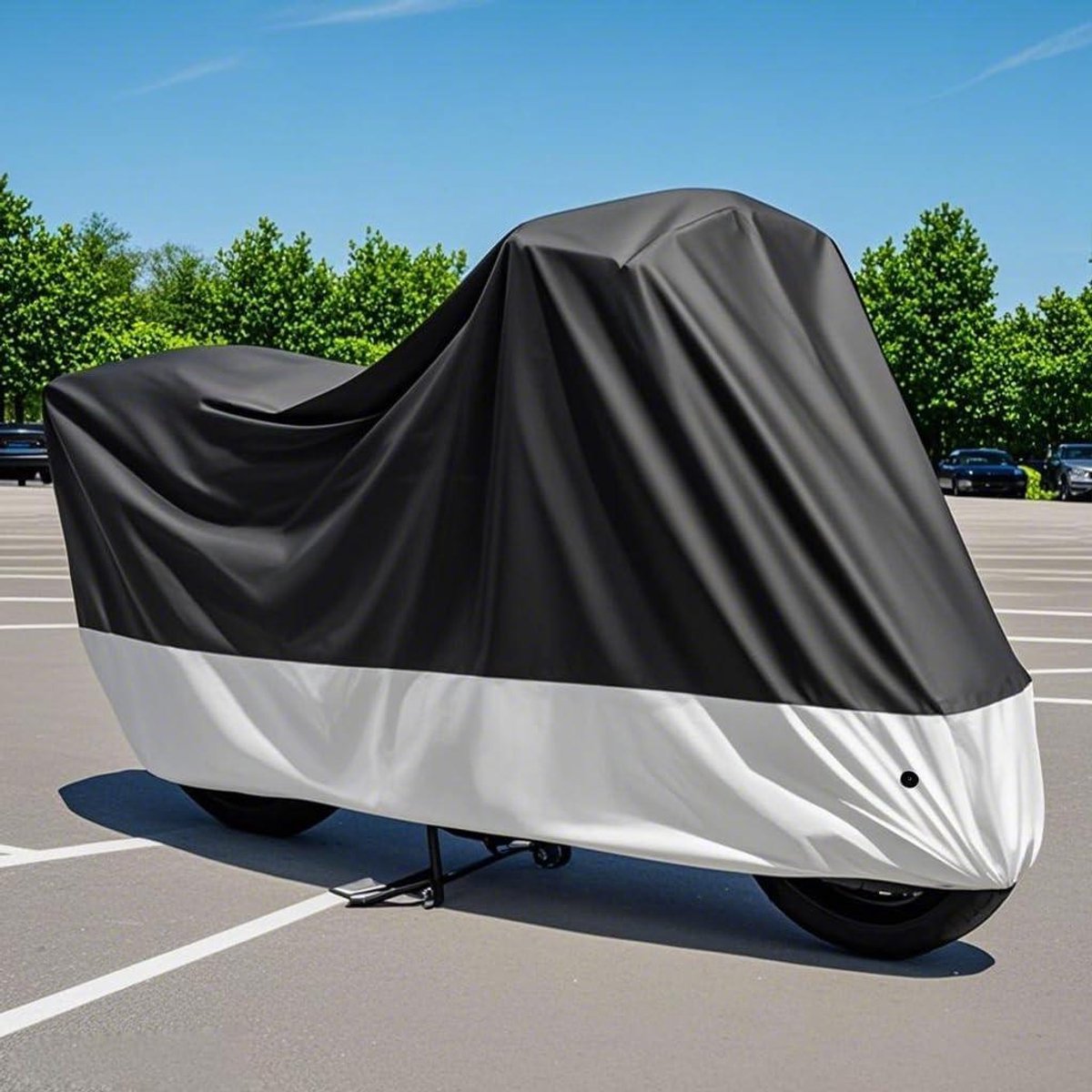 Waterdichte Motorhoes - Motorfiets Cover - Motor Beschermen - 210D Oxford Materiaal - XXXXL - Zwart-Zilver