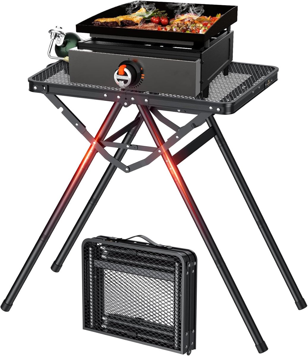 Camping Vouwtafel 60 x 40 cm - Aluminium - 3 Verstelbare Hoogtes - Ideaal voor Camping en Vissen - ShopVlot