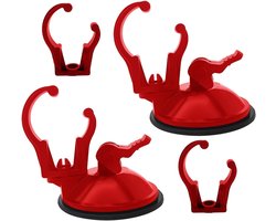 Aquarium Clip - Verwarmer Houder - Aquarium Organisatie - 360 Graden Rotatie - 2 Maten Clips - Rood