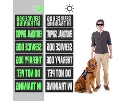 Hondenvest Patches - Harnas Labels Vest Stickers - Hond Herkenning - Lichtgevend Ontwerp - 9 x 4 cm - Wit