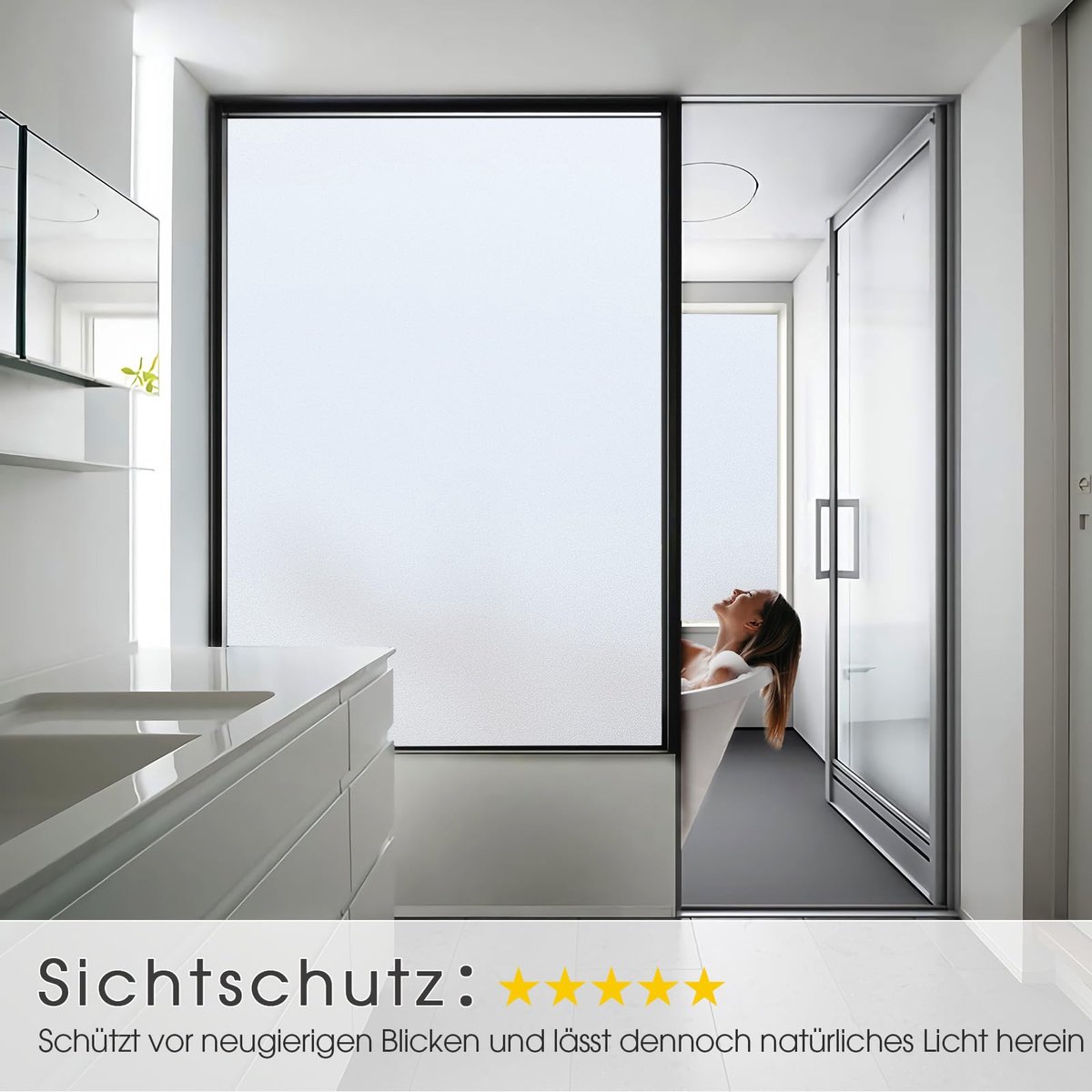 SnelShoppen - Lifetree Mat Raamfolie Privacy Bescherming - Ondoorzichtige Statische Hechting Folie 90 x 300cm - Anti-UV Zonwering voor Woning Kantoor
