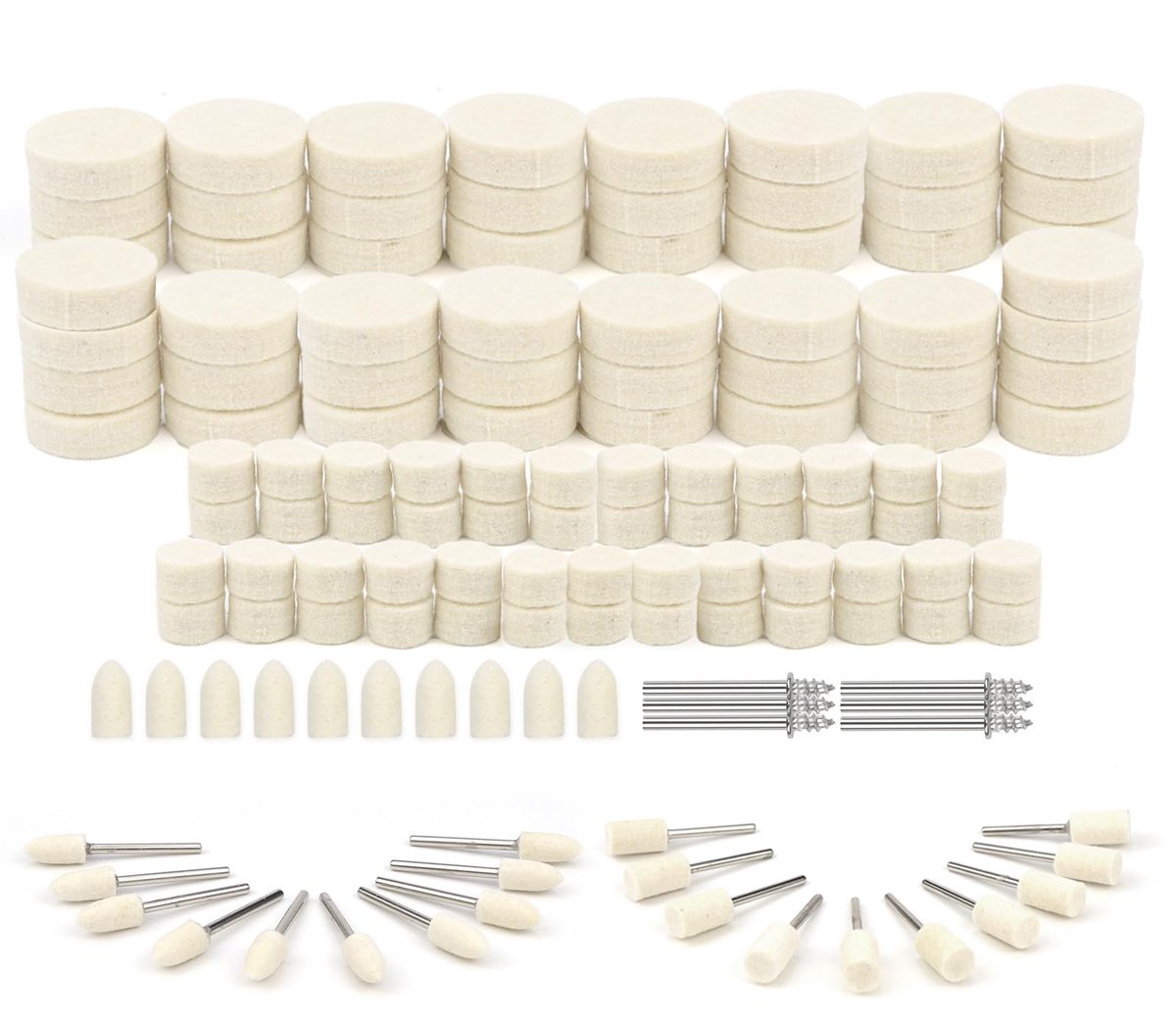Dailygoods - Polijstset 136 Stuks met Wol Polijstwielen en Dremel Accessoires