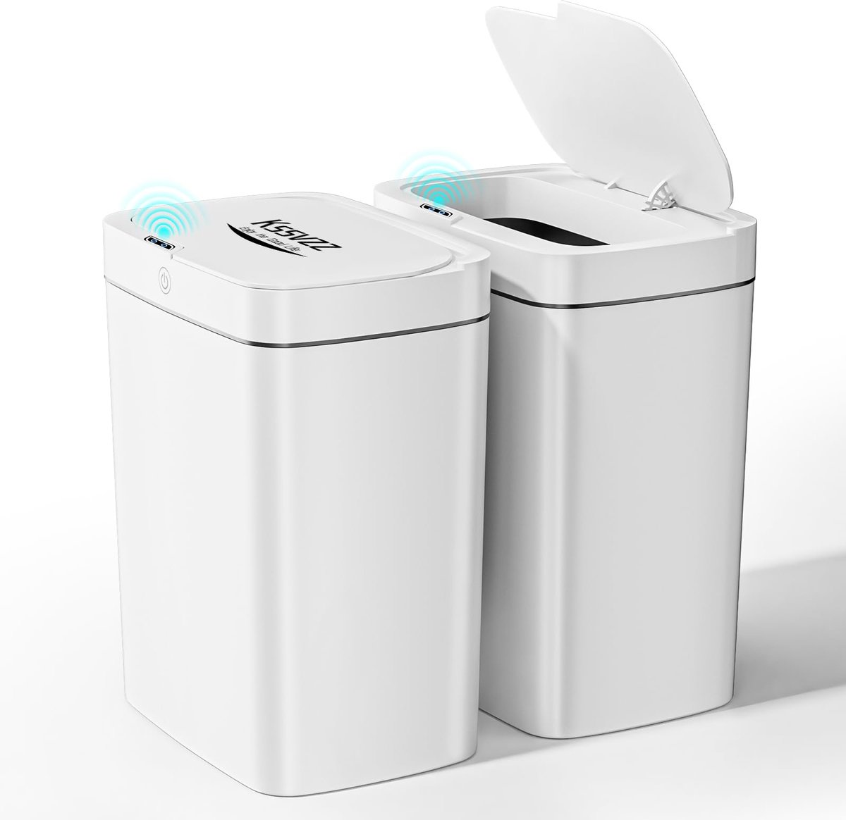 Dailygoods - 2-Delige Set Prullenbakken met Sensor - 15L Automatische Afvalbakken voor Thuis