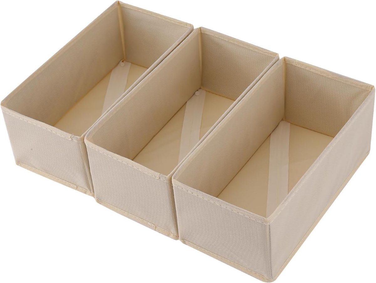 opbergmand - opbergdoos - opbergbox tuinkussenbox - Sokkenladeorganizer - opvouwbare stoffen opbergdozen - inklapbare stoffen opbergbakken voor ondergoedverdelers, kleine kastorganizers met 3 vakken