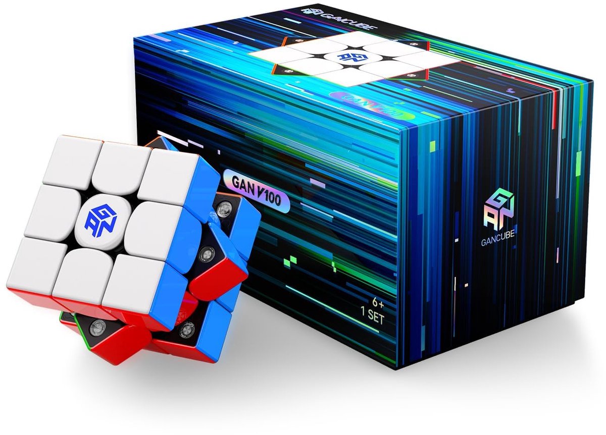Dailygoods- Speedcube 3x3 magnetisch - GAN V100 Maglev - fidget-speelgoed - denksporttaak - puzzel - matte versie - Rubiks Kubus