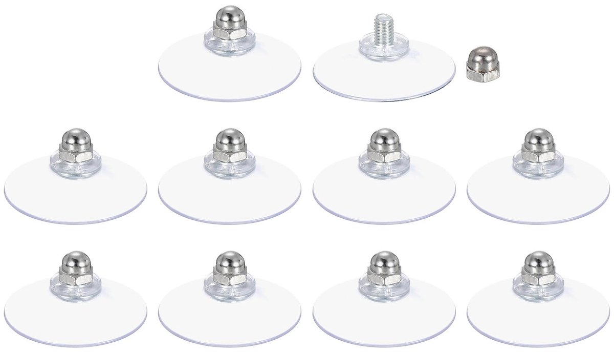 Dailygoods - 10 Stuks Zuignappen voor Glas - Doorzichtige PVC Pads