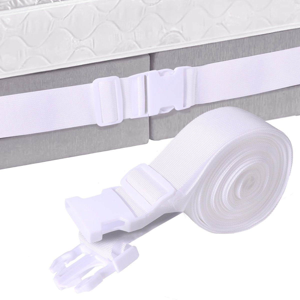 Dailygoods- Matrashouder 10 Meter - Variabel Instelbaar - Matrasverbinder - Matrasstop - Matraswig - Hoogwaardig Polyesterweefsel
