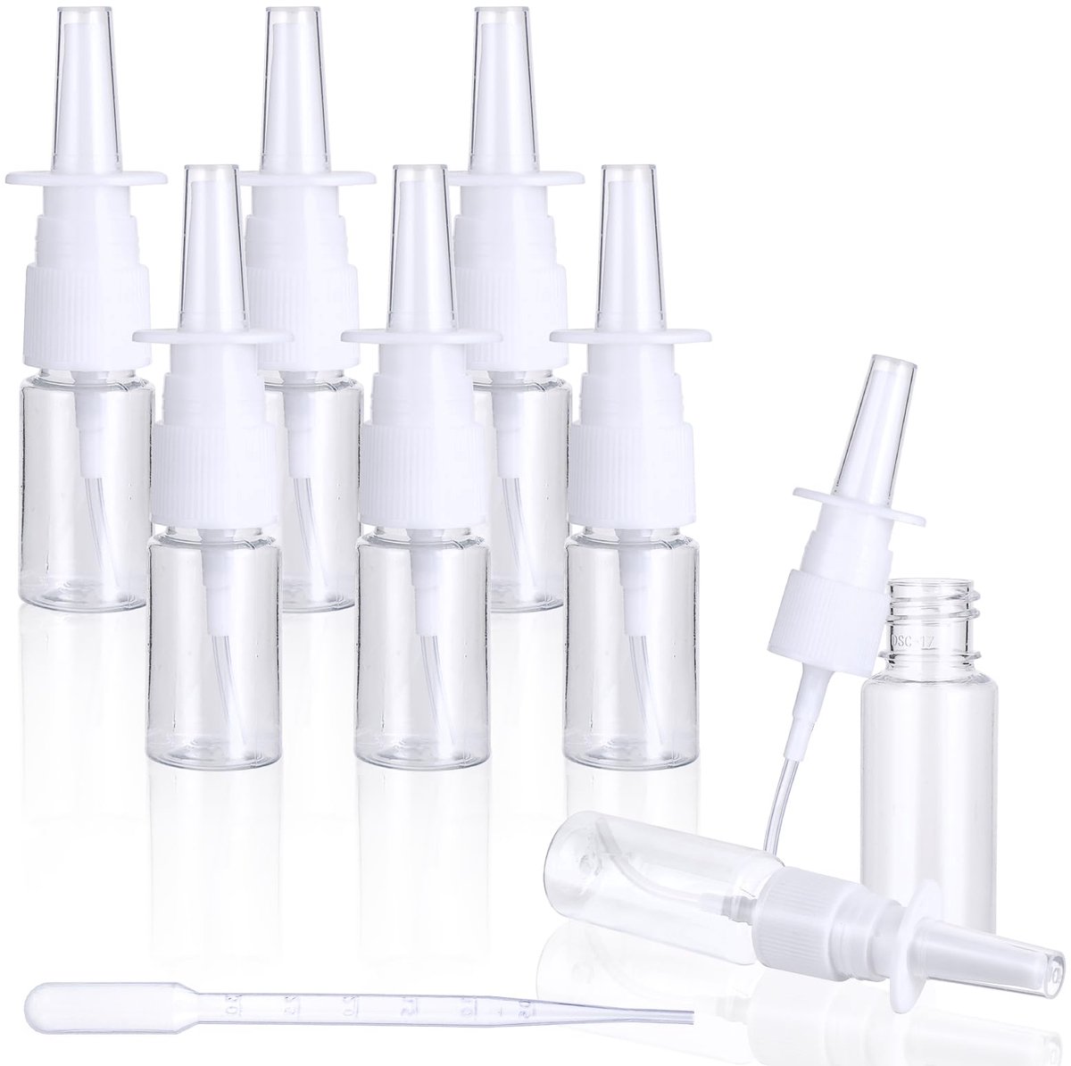 Dailygoods - 6 Stuks Nasal Spray Flesjes - 10 ml, Refillbare Spray met Druppelaar