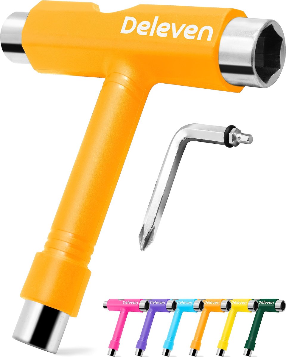 Dailygoods- Skate Tool Multifunctioneel - Draagbaar - T-type Inbussleutel - L-type Phillips Hoofdsleutel - Schroevendraaier - Perfect voor Skateboarden - Skateboard Gereedschap