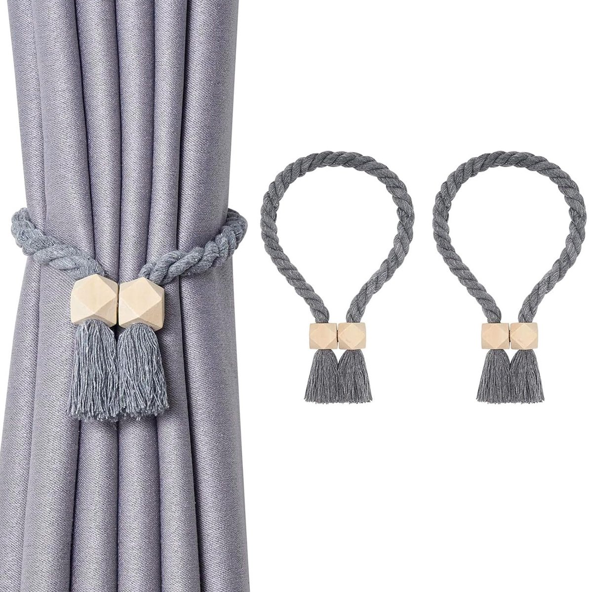 Dailygoods - Elegante Magnetische Gordijnhouders - Katoen en Linnen Raamdecoratie