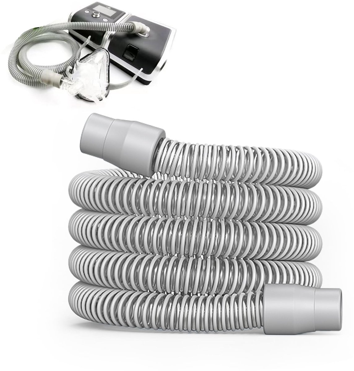 Dailygoods- Beademingsapparaatslang 180cm - Universele CPAP-slang - Kunststof Slangaansluiting 20mm - Flexibele Aansluitingen - Optimale Luchtstroom - Schokbestendig - Ademhalingsslang