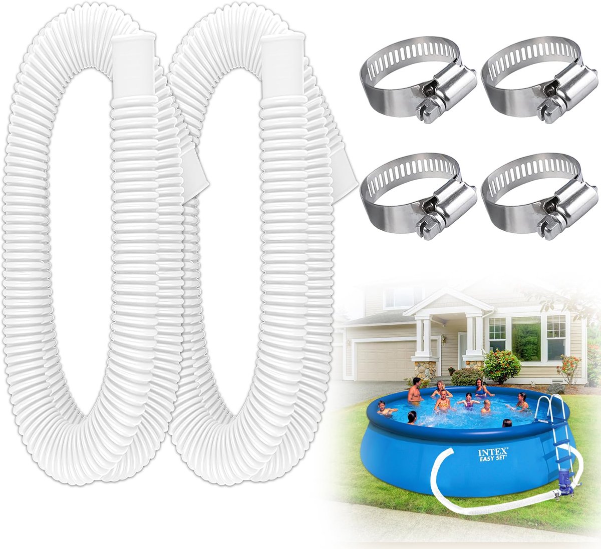 Dailygoods - Vervangende Slang voor Bovengrondse Zwembaden - Accessoires voor Zwembadpompen (2 Stuks)