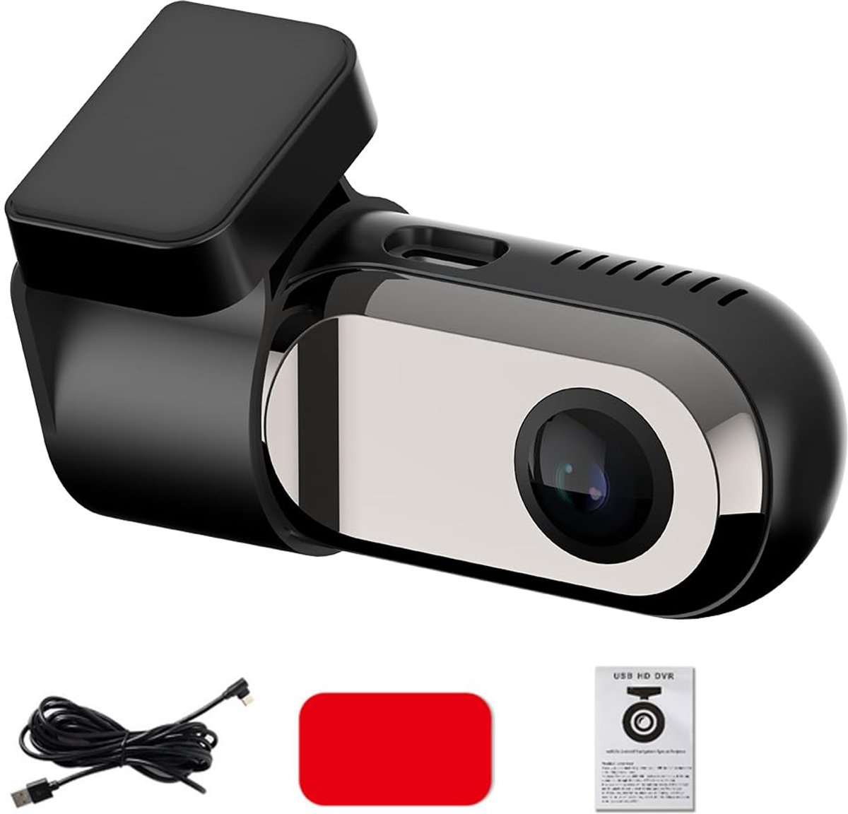 SnelShoppen - USB-dashcam voor auto, 360 graden rotatie, ADAS-ondersteuning, groothoek 140°, nachtzicht, DVR-dashboardcamera voor Android-navigatie, l