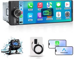 Cestovet 1DIN CARPLAY Autoradio met DAB+ - 6.36 inch scherm - met Draadloze Carplay & Android Auto DAB+ - BT 5.2 - USB/USB-C + Achteruitrijcamera