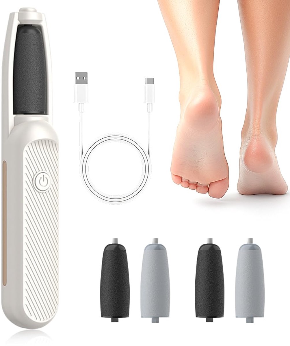 Dailygoods - Elektrische Voetvijl met 4 Verwisselbare Vijlen voor Gladde Voeten
