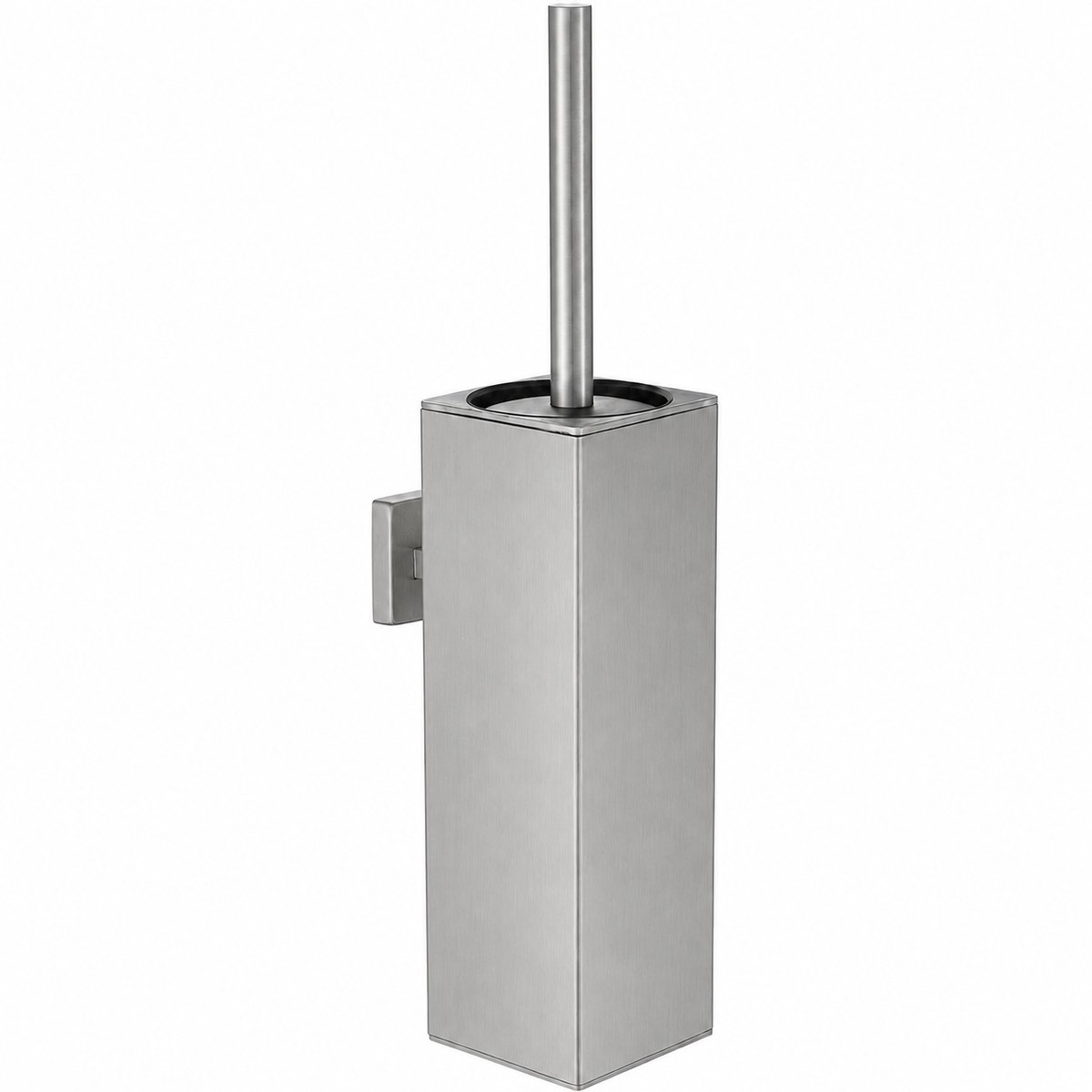BOTC Toiletborstel met Houder - WC borstel met houder hangend - Wandmontage of Vrijstaand - Zilver