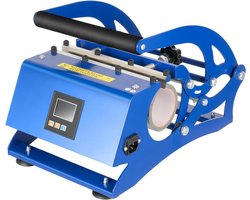 Kopjespersmachine - Hittepers Transferpers - Mokken Personaliseren - 6-in-1 Systeem - 6 Maten - Blauw Zwart