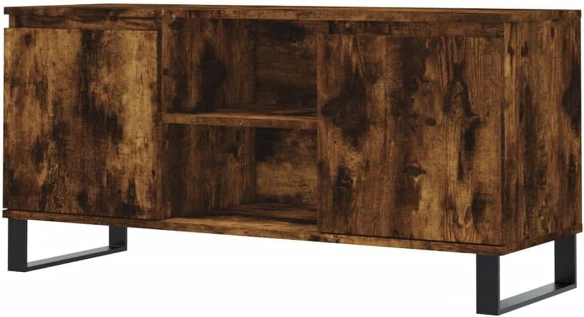 TV Kast - Televisie Meubel - Woonkamer Inrichten - Veel Opbergruimte - 104x35x50 cm - Gerookt Eiken