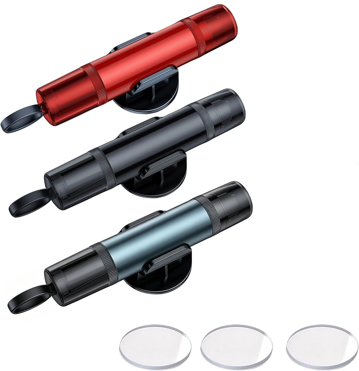 3 stuks Ruitenbreker - Auto Veiligheidshamer - Autoglasbreker - Gordelsnijder - 2-in-1 autoveiligheidshamer - Noodglasbreker Gereedschap - Draagbare auto-reddingstool - Geschikt als noodhulpmiddel bij auto-uitstappen - Met testglas