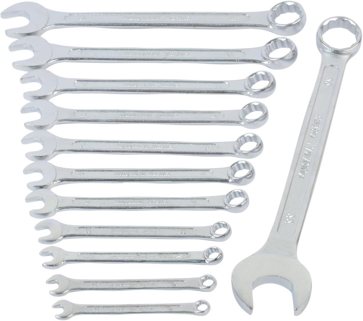 Vorkringsleutelset - Ringsleutelset Combinatiesleutels - Klusprojecten Uitvoeren - Chroom-vanadium Staal - 6-22 mm - Zilverkleurig